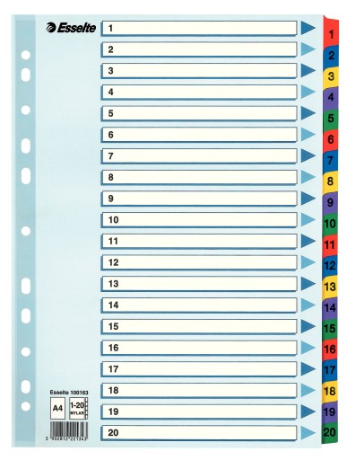 Deliace priečky na kartotéky A4/20 ESSELTE MYLAR