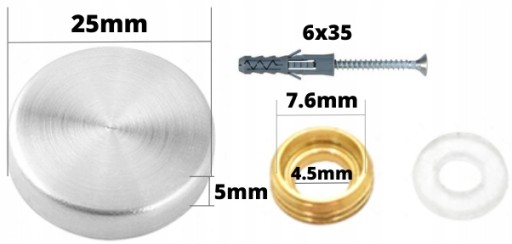 Upevňovacie sklenené plakety Držiak INOX 25