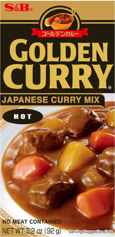 Japonské originálne zlaté kari HOT Pikantné 5 porcií Hotové kocky 92g S&B