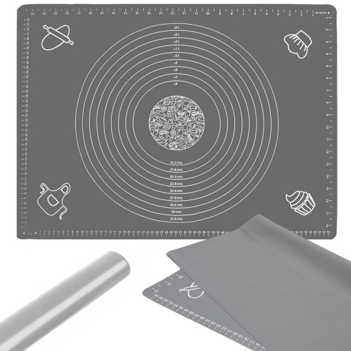 Doska na pečivo, XXL silikónová podložka, 50x70 cm, s mierami na pečenie