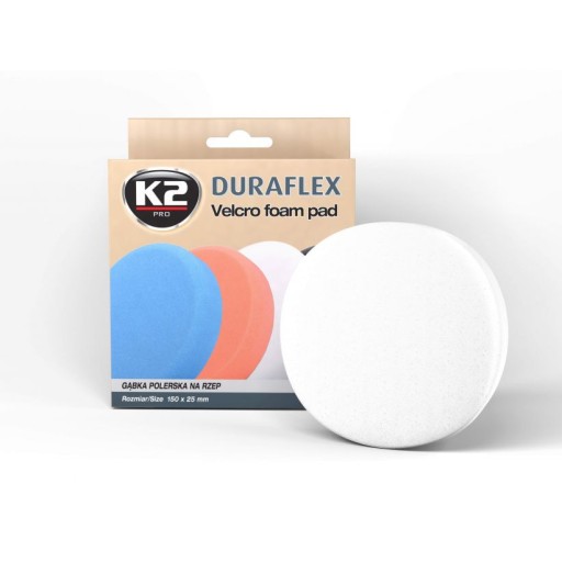 K2 DURAFLEX Leštiaci špongia na suchý zips, biela, ľahká abrazívna