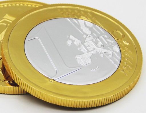 Mince Čokoládové zlaté peniaze 8 ks 1 EURO vrecúško na peniaze
