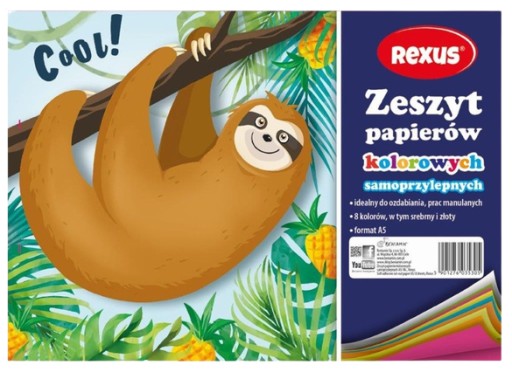 A5 VÝREZ 8 FAREB SAMOLEPIACA KNIHA Z FAREBNÉHO PAPIERA REXUS