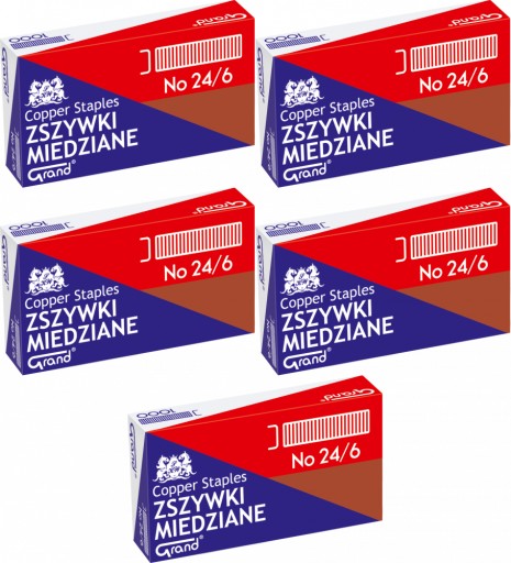 Grand 24/6 medené sponky 1000 KS x 5 bal