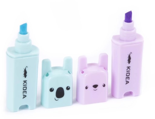 Mini zvýrazňovače Animals Kidea 5 kusov, pastelové