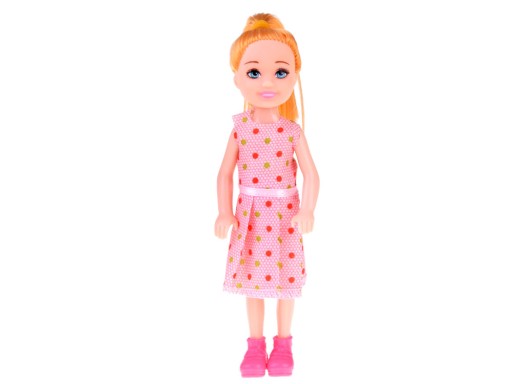 Rozkošná mini bábika 13 cm v šatách do domčeka ZA4628