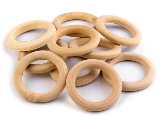 Drevené krúžky pre makramé 33/49 mm / 10 ks.