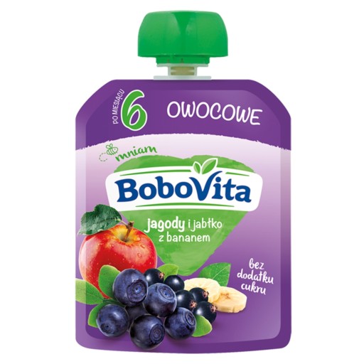 Čučoriedková a jablková pena s banánom BoboVita 80g