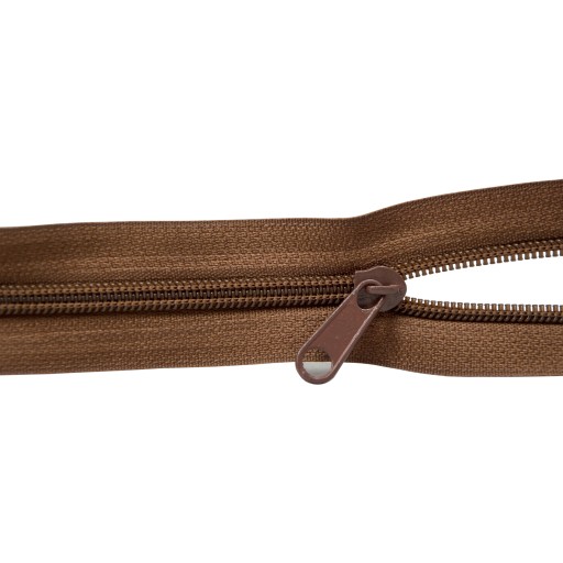 Páska na zips 5mm špirála HNEDÁ + 2 zipsy 1m