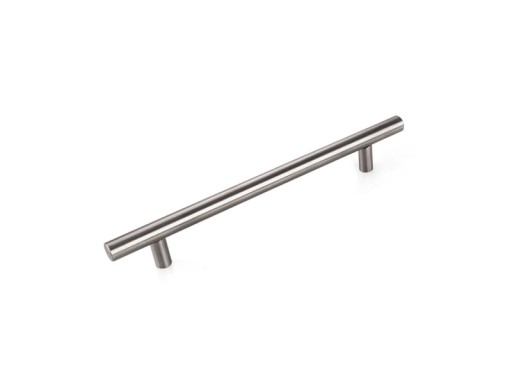 Nábytkové madlo zábradlie rúrkové kovové INOX/SATIN 96/156 mm + skrutky