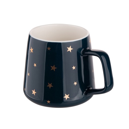 Elegantný vianočný hrnček na kávu s hviezdami, 370 ml