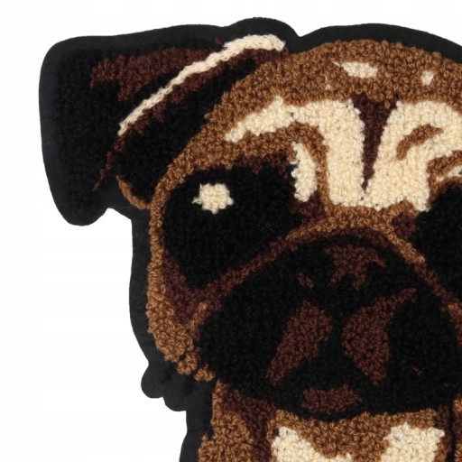 Veľká vyšívaná nášivka Pes Mops Buldog 23 cm