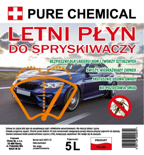 LETNÁ KVAPALINA DO OSTREKOVAČA 5L PRÍJEMNÁ VÔŇA CITRONU ODSTRAŇUJE HMYZ