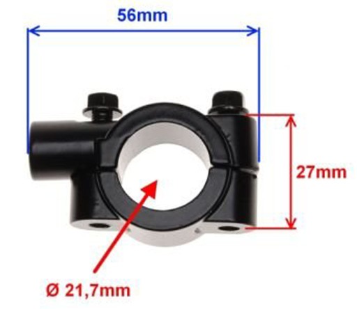 Montážny držiak Svorka zrkadla Kovová 10 mm Ľavá