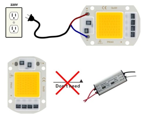 LED modul COB 50W 230V Halogénový reflektor