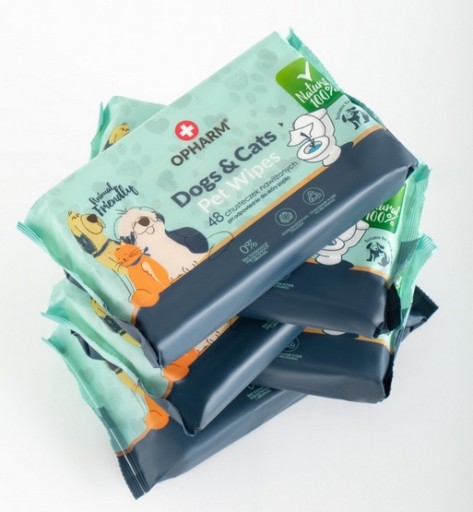 Opharm Dogs & Cats Pet Wipes - vlhčené obrúsky pre psov a mačky 48 ks