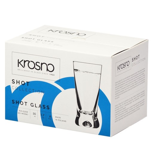 Poháre na panák na vodku 50ml iksy 6 kusov KROSNO