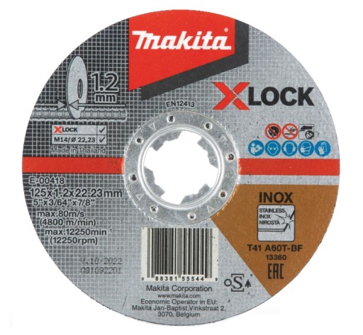MAKITA REZNÝ KOTÚČ 125 mm X-LOCK DGA519 E-00418
