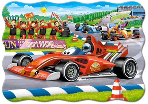 PUZZLE CAR ZÁVODNÉ AUTO BOLID 30 EL KOLEČKO