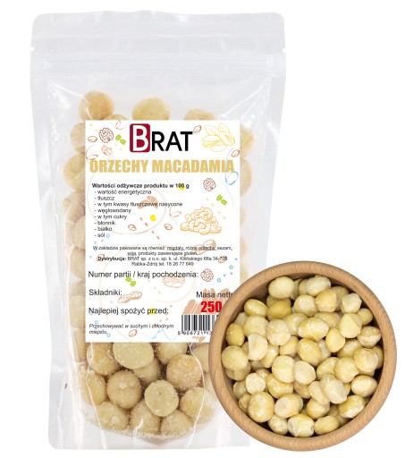 MAKADAMIOVÉ ORECHY 250g Prírodná čerstvá makadamia