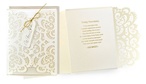 Krásne zdobená, elegantná luxusná svadobná karta DKP57