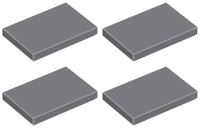 LEGO TILE 26603 TILE 2x3 tmavosivá DBG NEW (4g) 4 ks.