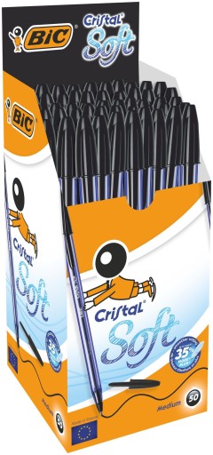 Cristal mäkké čierne guľôčkové pero BIC 1 ks.