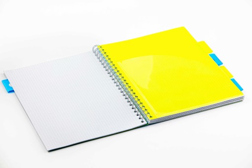 PUKKA PAD Neon kruhový zápisník A4, modrý, kockovaný