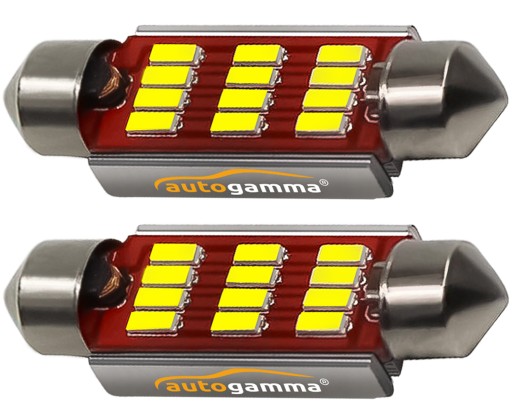 C5W LED žiarovka 39mm 5w 12 SMD 4014 Canbus Stabilizátor Sada 2 ks.