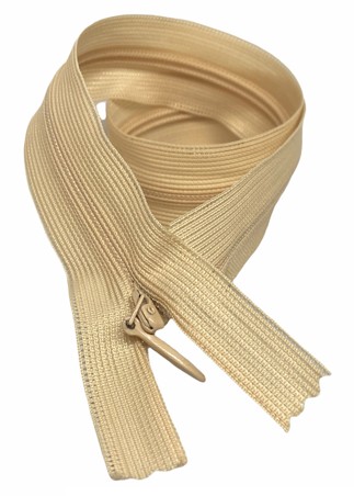 Pevný skrytý zips, svetlo béžová, 25 cm