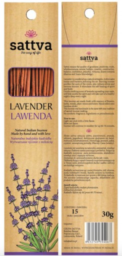 SATTVA Vonné tyčinky levanduľové vonné -LAVENDA 30g