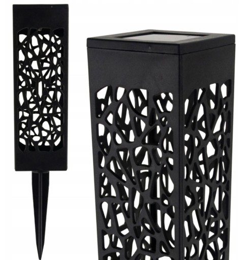 ZÁHRADNÁ SOLÁRNA LAMPA ČIERNA STÓĽOVÁ LED LAMPA 18x6x6 cm