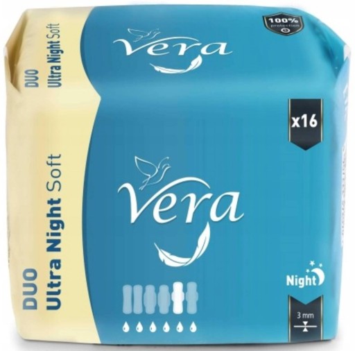 Ultra NIGHT Soft Duo podložky na noc VERA 16 kusov
