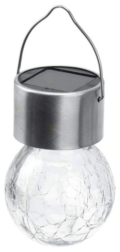solárna lampa, žiarovka, farebné sklo, dekor, mix farieb P-506