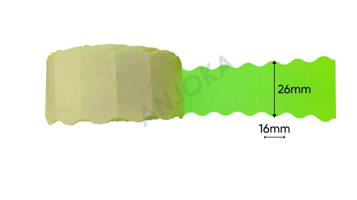 Páska pre dvojradový etiketovací stroj 26x16mm vlnité etikety zelená 5 ks