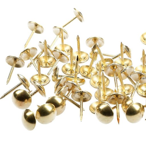 Čalúnnické klince, špendlíky, 9,5 mm, zlaté, 10 ks.