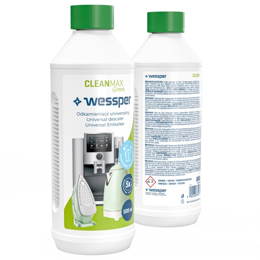 Prírodný odvápňovací prostriedok pre kávovary rôznych značiek Wessper CleanMax Green 0,5