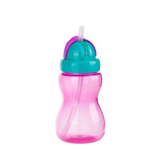 CANPOL Hrnček, fľaša na vodu so slamkou, tuba, 270 ml, 4 farby