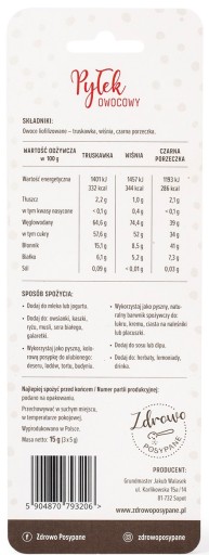 Zdravo posypané peľom - mrazom sušené ovocie