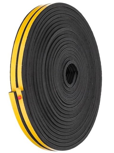 SAMOLEPIACE ZVUKOVÉ TESNENIE NA DVERE, OKNÁ, 9mm*2mm*5m, typ I, ČIERNA