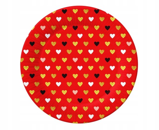 Papierové taniere so srdiečkami na Valentína, čierne