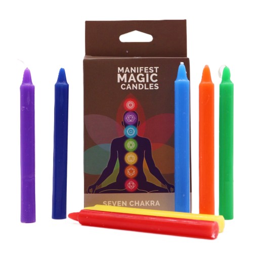 Zámerné sviečky 7 čakier ČAKRA farebné 7 kusov magické rituálne sviečky