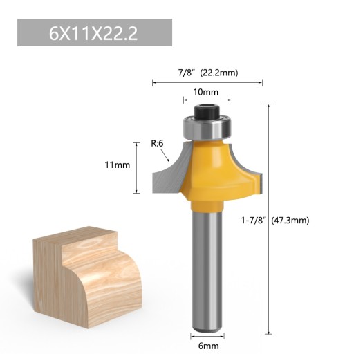 Zaobľovacia fréza na drevo R6, stopka 6mm MC06010