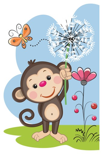 NÁLEPKA NA OKNO NÁBYTOK ZRKADLO MONKEY MEADOW MONKEY