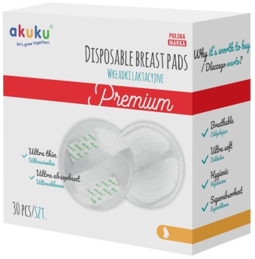ULTRA ABSORBENTNÉ GELINGOVÉ AKUKU LAKTAČNÉ VLOŽKY 30 ks
