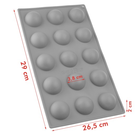 Silikónová forma na sušienky a čokolády - 4 cm pologule