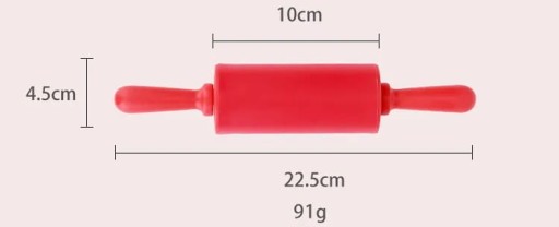 Malý silikónový valček na cesto, RUŽOVÝ, 22 cm