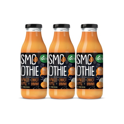 DEVA Smoothie jablko banán marhuľa mrkva, 3x300ml