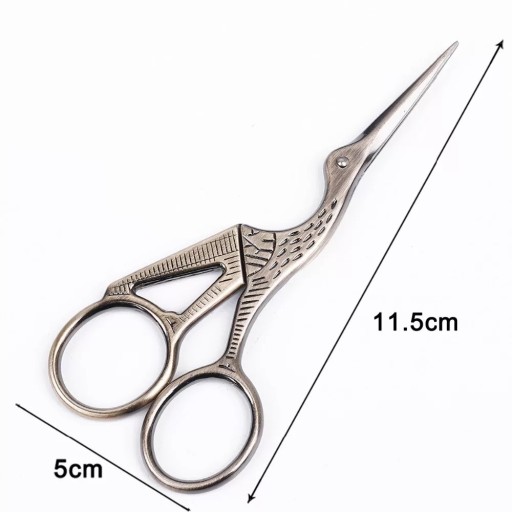 Pletacie nožnice strieborný žeriav na vyšívanie11,5cm