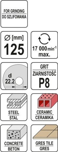 BRÚSNY KOTÚČ 125mm P8 NA BRÚSKU YATO